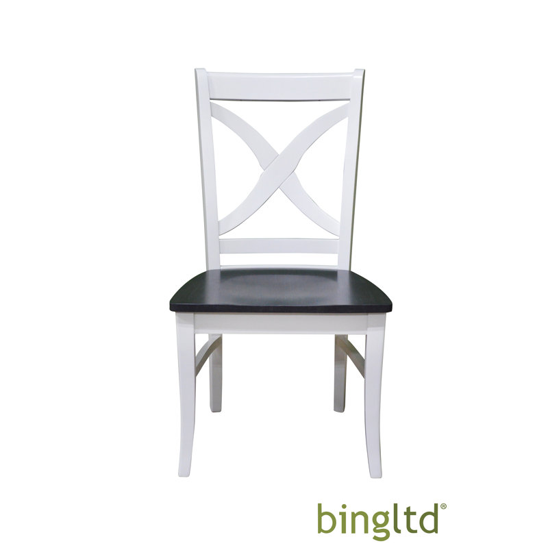 Chaise d'appoint en bois massif Hartenstein, Blanc