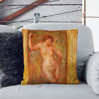 Nude With Castanets Square Throw Cushion