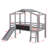 Endearing Twin Loft Bed With A Ladder, A Slide, And A Lovely House Design-114463710