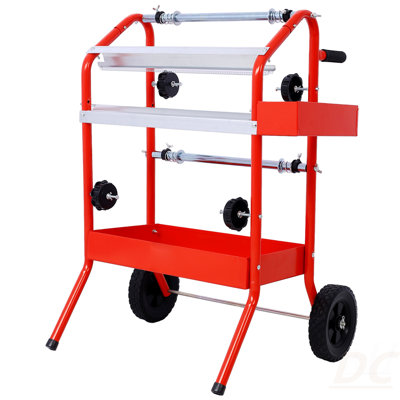 Machine à papier mobile multi-rouleaux 18 "avec plateaux de rangement, rouge