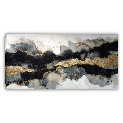 «Midnight Gold Horizon», art mural sur toile tendue