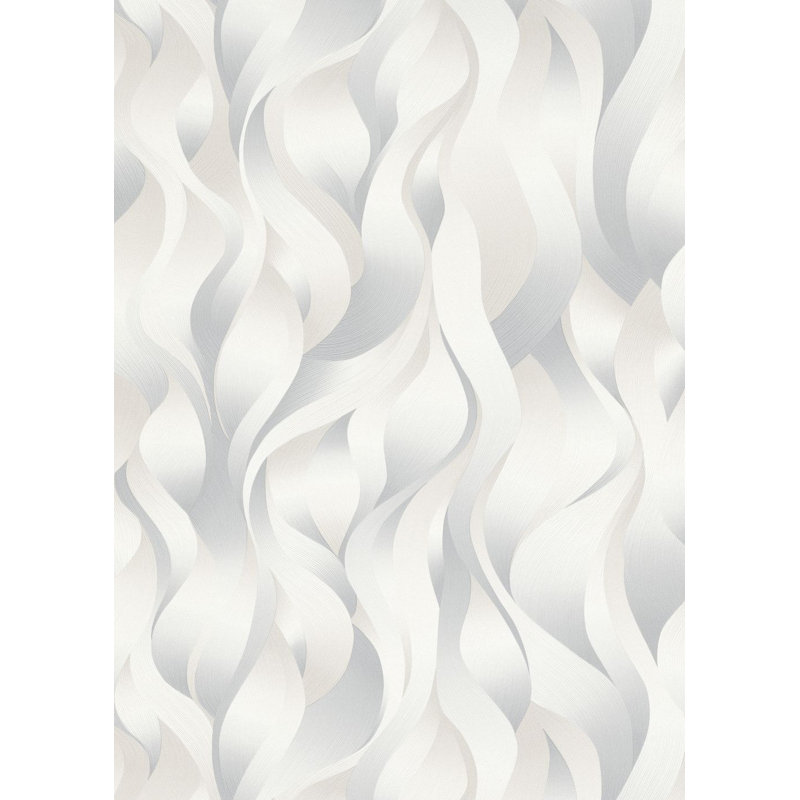 Rouleau de papier peint texturé L 33 po x l 21 po Maryanne, Gris / argent / beige
