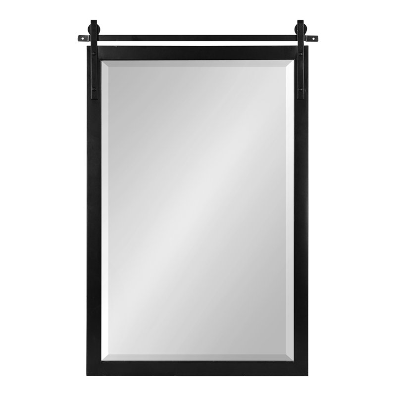 Bernett Metal Rectangle Mirror, 32.5''H x 22''W, Black