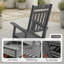 Chaise berçante d'extérieur, chaise berçante de patio surdimensionnée et résistante aux intempéries, siège de véranda en poly à haut dossier, capacité de 350 lb pour la pelouse et le jardin, gris-1132546770-1289687572