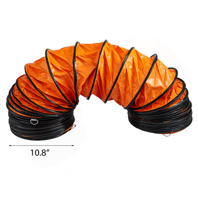Ducting Hose, 25Ft PVC Flexible HVAC Duct Hosing For 10 Inch Utility Blower Exhaust Fan