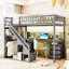 Lit mezzanine avec deux commodes de rangement, bureau et bande lumineuse-1114717361-1114717374