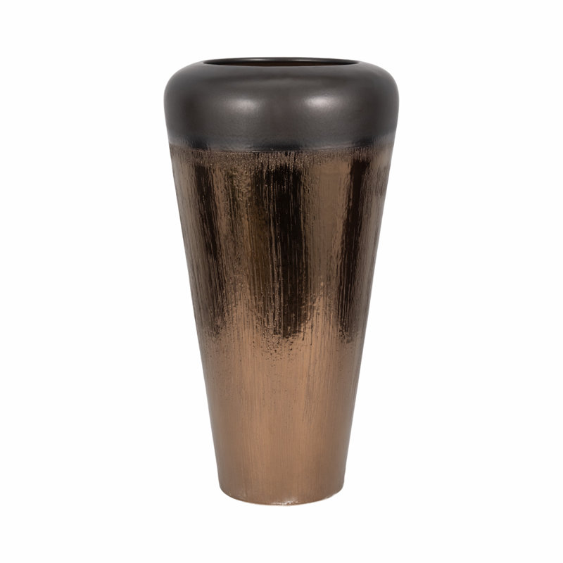 Modern Stoneware Decorative Vase with Textured Design.