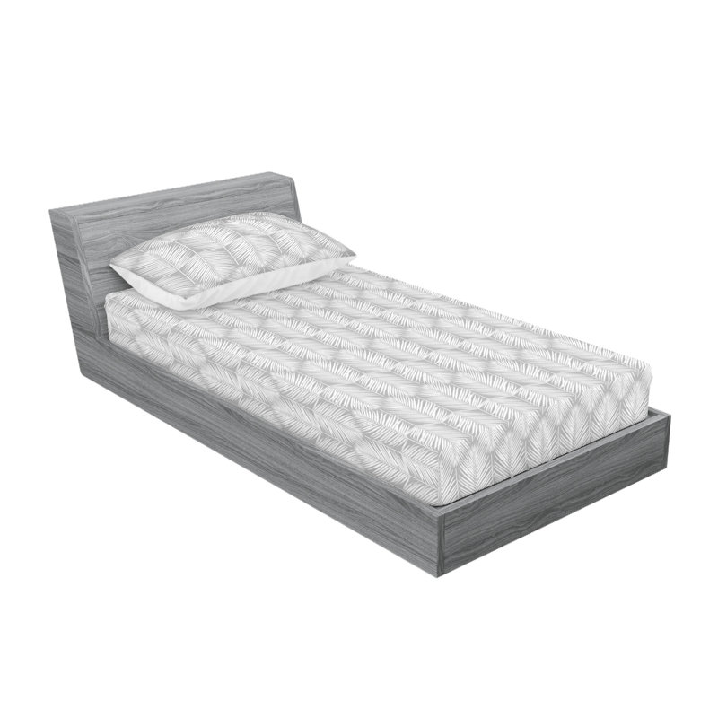 Microfiber Floral Sheet Set, Gray, Twin Sheet Set + 1 Pillowcase