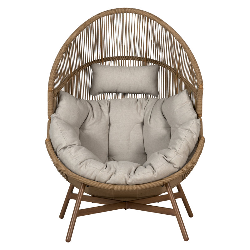 Sergey Wicker Outdoor Lounge Chair, Nature, Beige