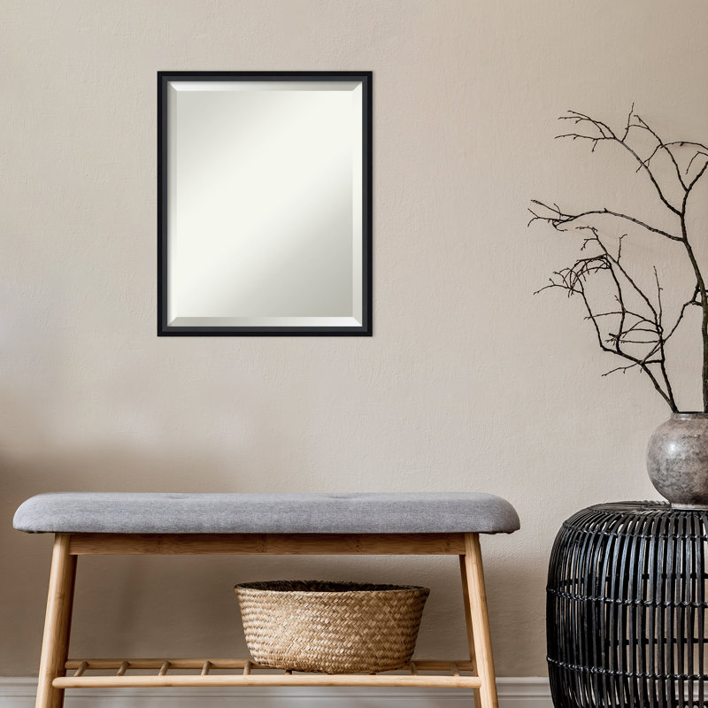 Miroir mural Mettawa, 17 po x 21 po, Blanc satiné / argenté