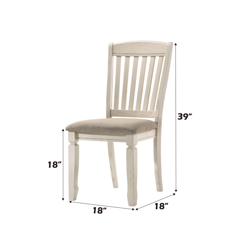 Chaise d'appoint Fedele en tissu brun clair et finition crème (ensemble de 2)