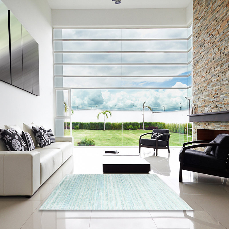 Tapis bleu ciel Palombo, Carré 7 pi