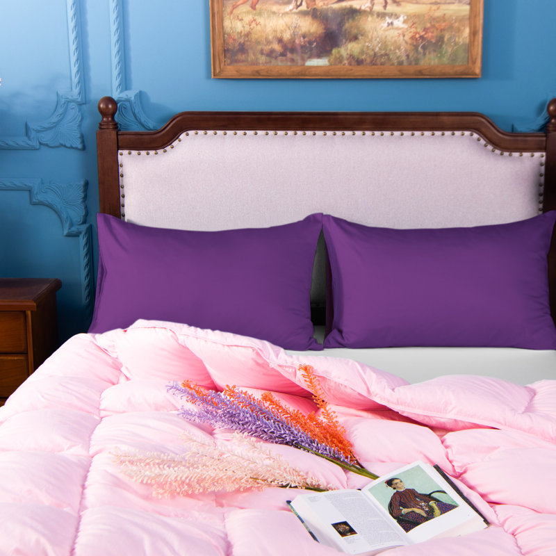 Egyptian-Quality Cotton Bed Pillowcases, 500 Thread Count Cotton Sateen Pillowcases with Envelope Closure - NTBAY, Purple