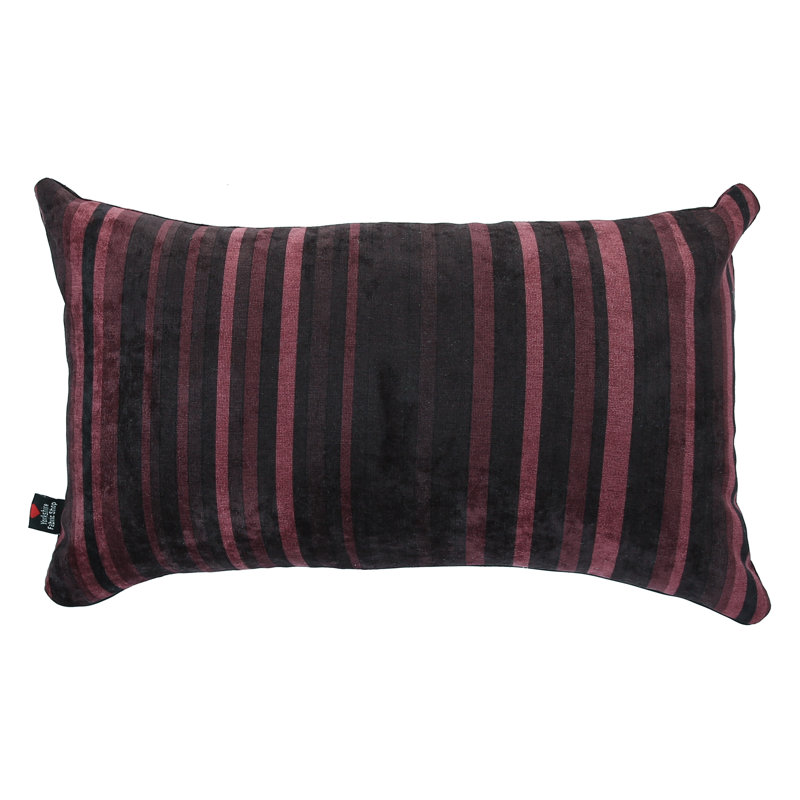 Alonzo Striped Rectangular Cushion, Burgundy