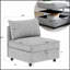 Canapé d'angle modulaire sans accoudoirs avec rangement et fonction couchage pour des configurations de salon flexibles