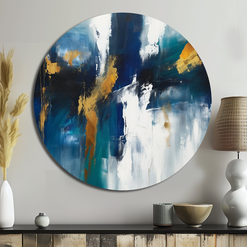 Cootes - Art abstrait rond en métal, H 29 po x l 29 po