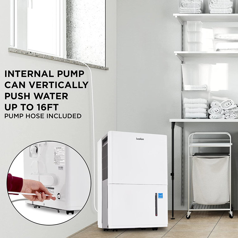 Ivation 50 Pints Tower Dehumidifier for Rooms up to 4500 Cubic Feet