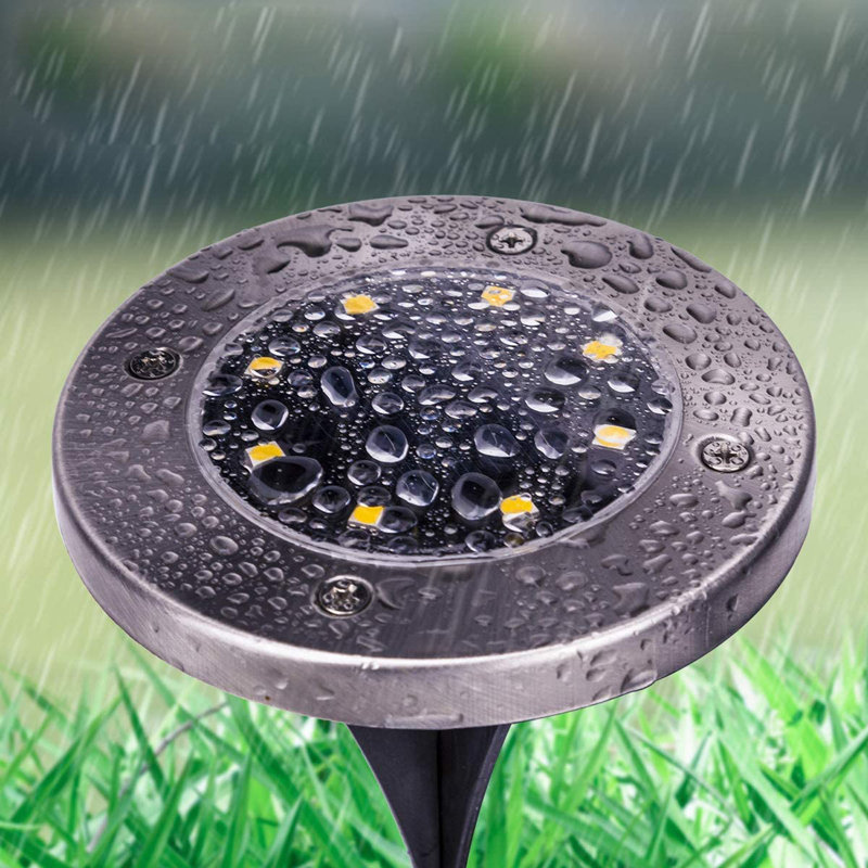 White Solar Powered LED Metal Pathway Light Pack, Set of 8