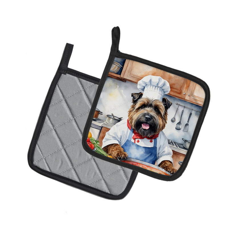 Caroline's Treasures The Dog Chef Polyester Potholder Set