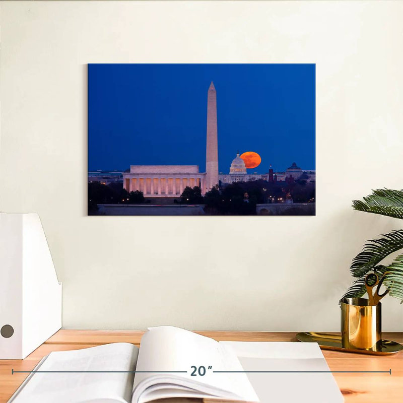 Sirécis récolte lune sur Washington DC, H 8 po x l 12 po