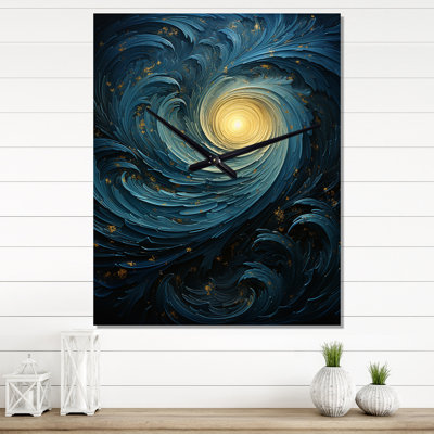 Horloge murale moderne Blue Fury Waves Spiral I - Abstract Spirals
