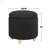 Faux Sheepskin Upholstered Round Storage Ottoman-417023941