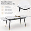 Ensemble de table de salle à manger en pierre frittée extensible de 55 à 79 po avec chaises rembourrées en similicuir 4-8-24578650-24578651