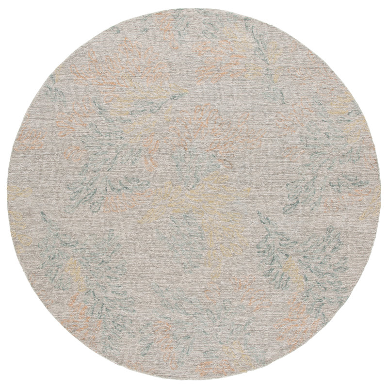 Jardin Hand Tufted Wool;Cotton Floral Indoor Rug, Round 6'