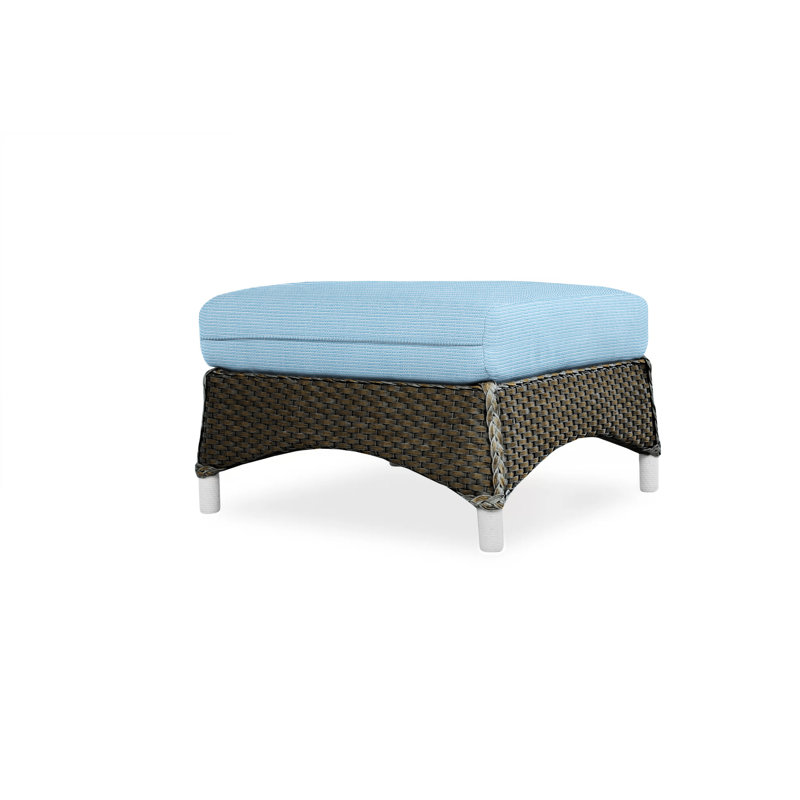 Mandalay Outdoor Ottoman, Canvas Black Sunbrella® Canvas, Mink