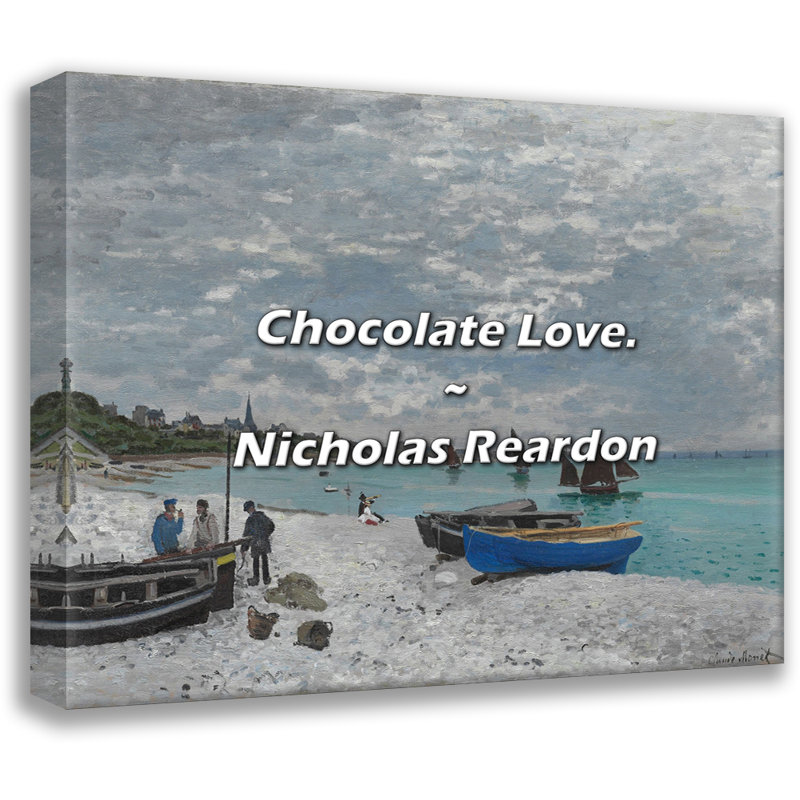 Citation artistique «Chocolate Love». Toile tendue par Nicholas, H 17 po x l 24 po