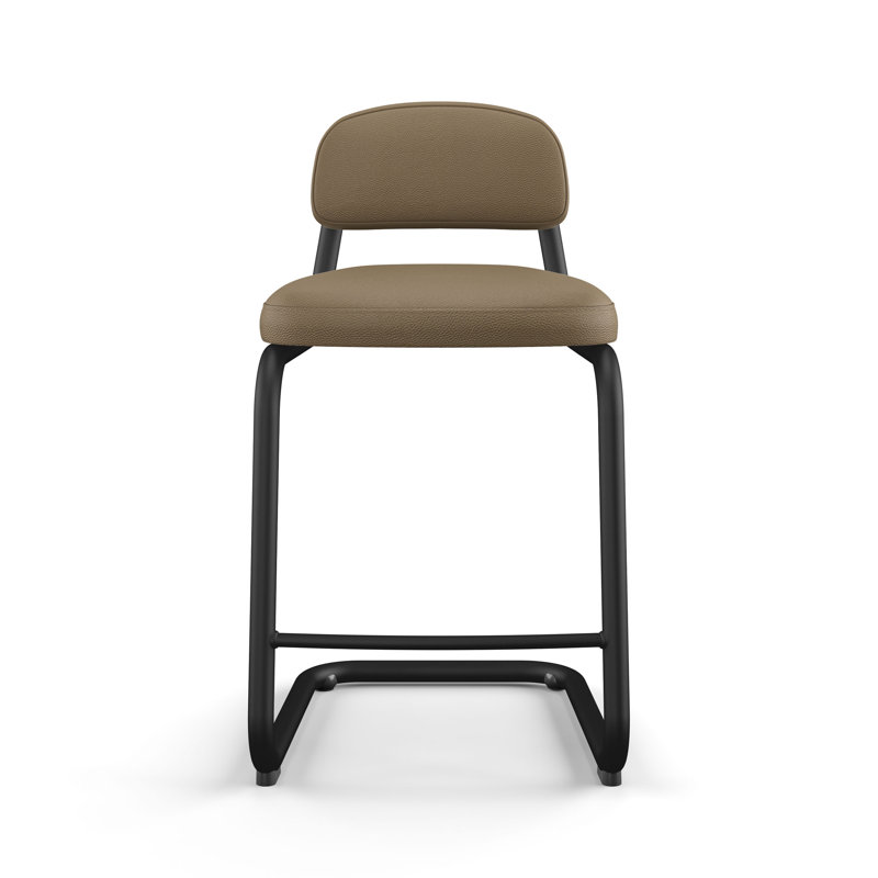 Tabouret de comptoir Amisco Flynn, Siège taupe brun / structure noire