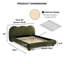Structure de lit grand format avec revêtement Olive Boucle, mobilier de chambre moderne, tête de lit Camel