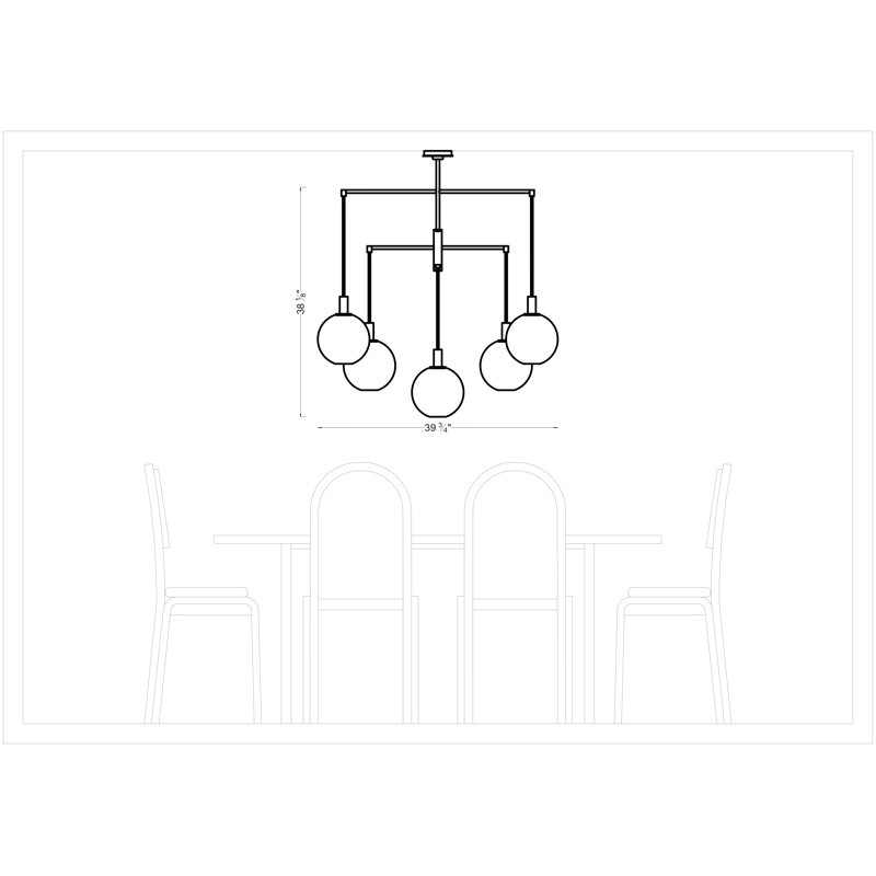 Sean Lavin Torian Dining Room Chandelier With Milk Clear Glass Mix Shade, 6 Lights, Burnished Brass