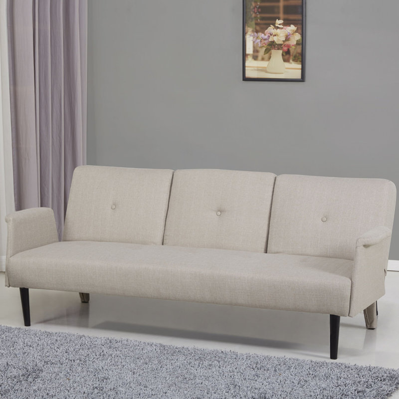 Isidore 77.17'' Upholstered Reclining Sleeper Sofa, Camel