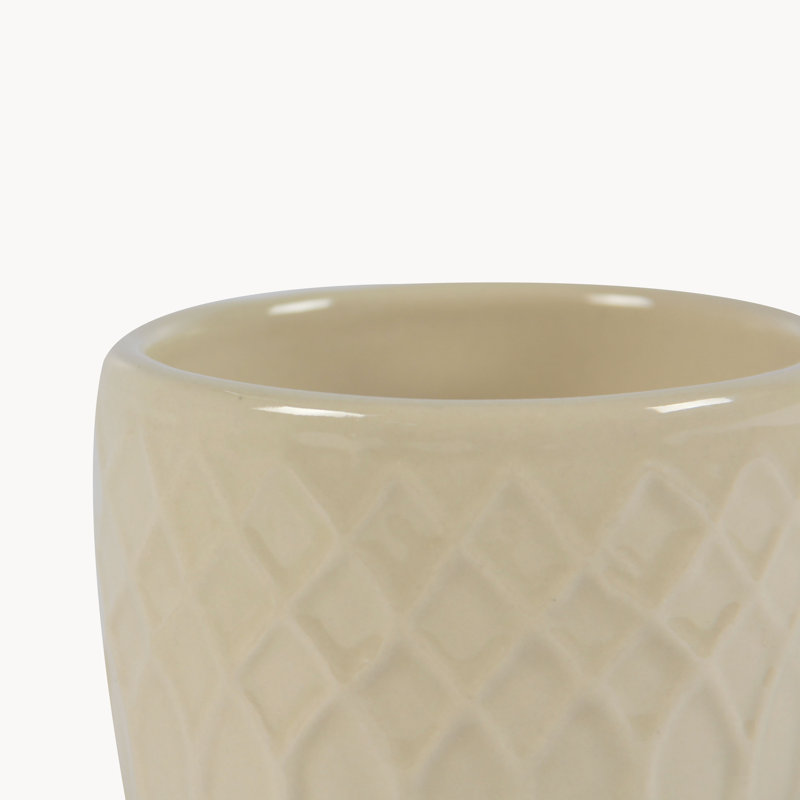 Ensemble de pots à fleurs 3 pièces avec plateau, Beige