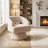 Modern 360° Swivel Barrel Accent Chair, Upholstered Armchair with Striped Backrest-1349793264