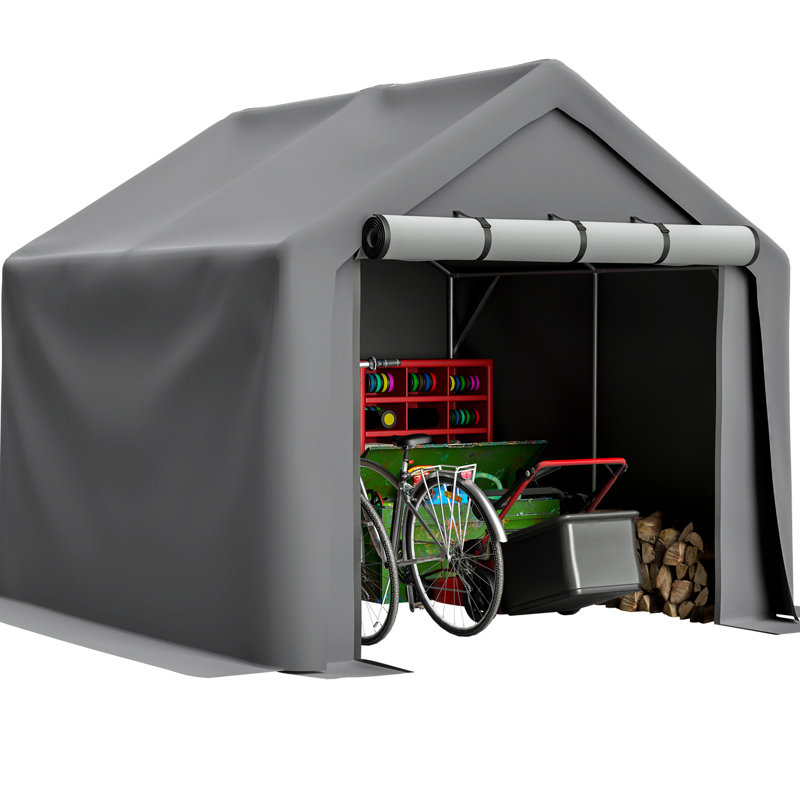 Très grand abri d'extérieur de 8 pi x 8 pi, structure de renfort géométrique imperméable, assemblage simple et rapide, abri pour système de ventilation avec portes enroulables et cadre de qualité industrielle