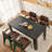 63in Rectangle Dining Table Wood Kitchen Table for 4-6 Person Black (Only Table)