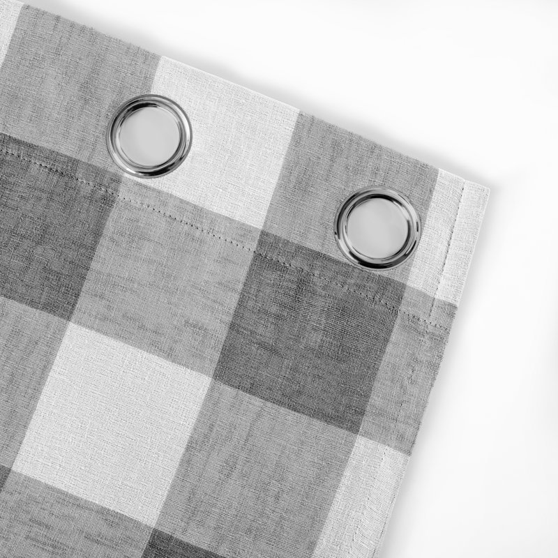 Adamantini Plaid Blackout Thermal Grommet Curtain Panels, Gray, 52" W x 96" L