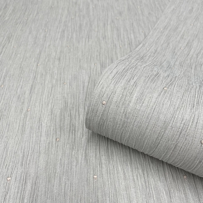 Piercey 10.05m x 53cm Textured Matte Wallpaper Roll, Silver