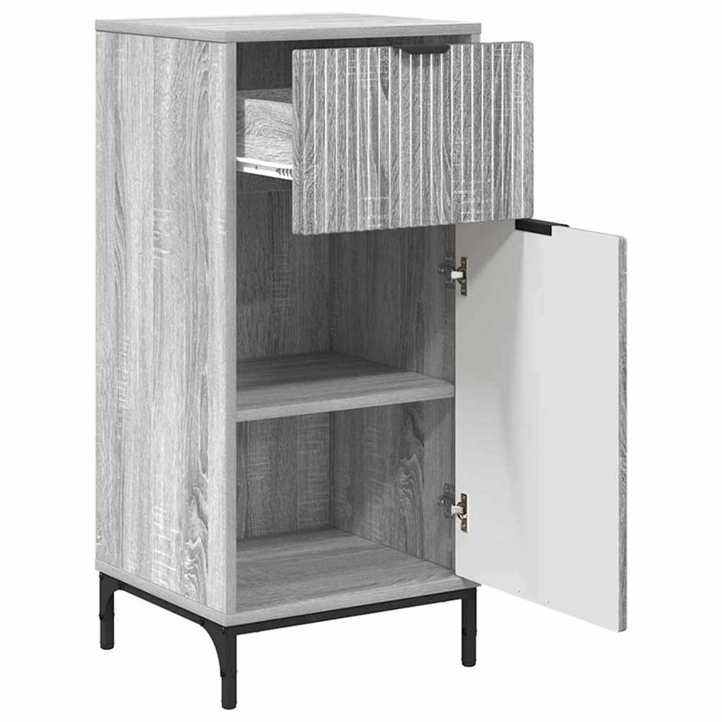 Wall Mounted Required Bathroom Storage Furniture Set, Grey Sonoma