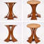 Table de salle à manger Mid-Century ronde avec plateau en pierre frittée et base en bois massif pour 2 à 6 personnes-1382492780-1387479901