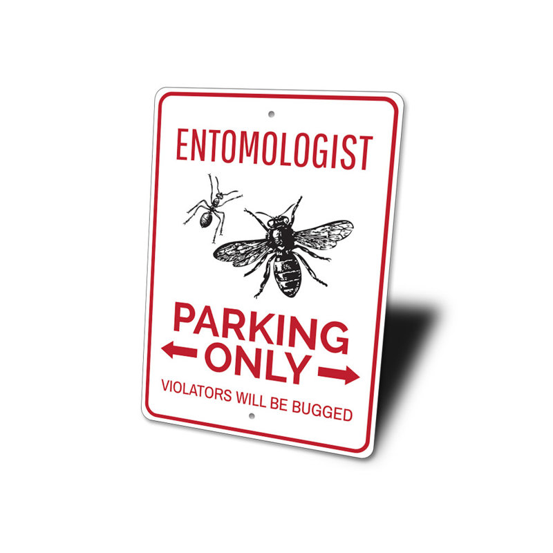 Enseigne entomologiste en aluminium, H 10 po x l 14 po x P 0,04 po