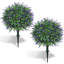 Artificial Flowers Outdoor, 2 Pack Artificial Boxwood Topiary Ball, Fake Plants Plastic Shrubs Faux Evergreen Greenery for Front Door Garden Indoor Home Decor