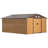 Outsunny 11' x 13' Outdoor Storage Shed, Garden Tool Metal Shed with Foundation Kit, Double Lockable Door, Air Vents and Sloping Roof, for Backyard, Patio, Lawn, Brown-98202124-98202130