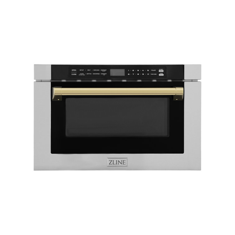 ZLINE 24" 1.2 cu. ft. Built-in Microwave Drawer with a Traditional Handle in Stainless Steel