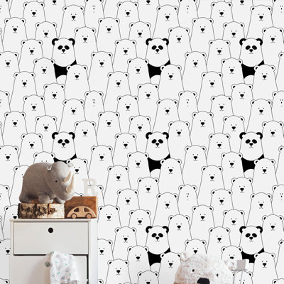 Rouleau de papier peint à peler et coller Dooltle Pandas and Bears