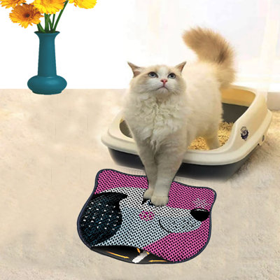 Durable Cat Litter Mat, 15.7 x 19.7 inches | 50% PVC / 50% Polyester, Machine Washable & Vacuum Friendly | Perfect for Easy Cleanup, Non-Slip Design to Keep Your Home Clean & Fresh, Ideal for Pet Owners