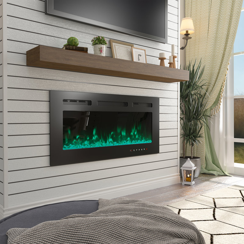 Aalisa 36.02'' W Black Electric Fireplace