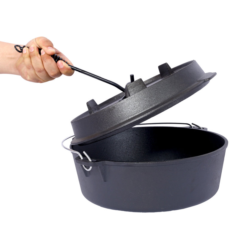 Cocotte en fonte pré-assaisonnée avec couvercle, 4,5 pintes